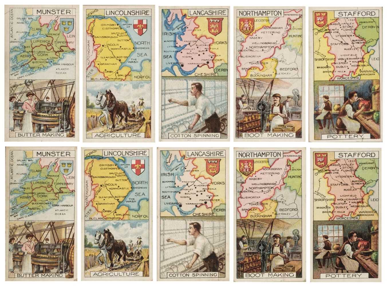 Lot 72 - Cigarette Cards. A collection of 459 cards, all depicting maps, early-mid-20th century