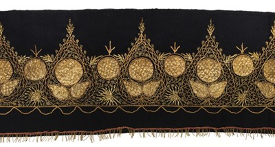 Lot 580 - Metalwork embroidery. A hand-worked cloth and border, Indo-Persian, 1920s/30s
