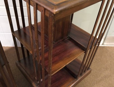 Lot 314 - Revolving Bookcase. An Edwardian mahogany revolving bookcases