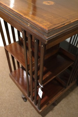 Lot 314 - Revolving Bookcase. An Edwardian mahogany revolving bookcases