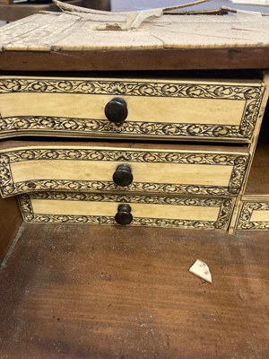 Lot 470 - Anglo Indian. An 18th century Vizagapatam ivory table bureau