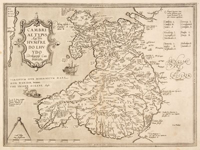 Lot 156 - Wales. Ortelius (Abraham & Lhuyd Humphrey), Cambriae Typus..., 1573