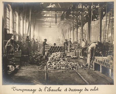 Lot 140 - World War One Munitions Factory. A photograph album relating to a munitions factory in Lyon, c. 1917