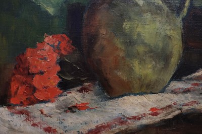 Lot 244 - Benois (Nadia, 1896-1975). Tulips and other flowers in a jug, oil on canvas, signed and dated