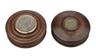 Lot 362 - York Minster. Two commemorative treen boxes 1829 / 1840