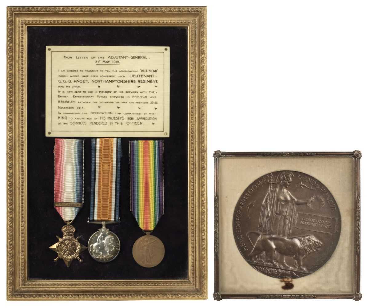 Lot 429 - WWI Casualty Group: Lieutenant G.G.B. Paget, Northamptonshire Regiment, KIA 14 September 1914