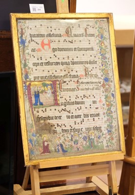 Lot 251 - Illuminated manuscript leaf from a German antiphonal, probably Rhineland, circa 1450-1475