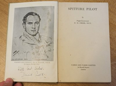 Lot 70 - Crook (Flight Lieutenant David Moore). Spitfire Pilot, a signed publication