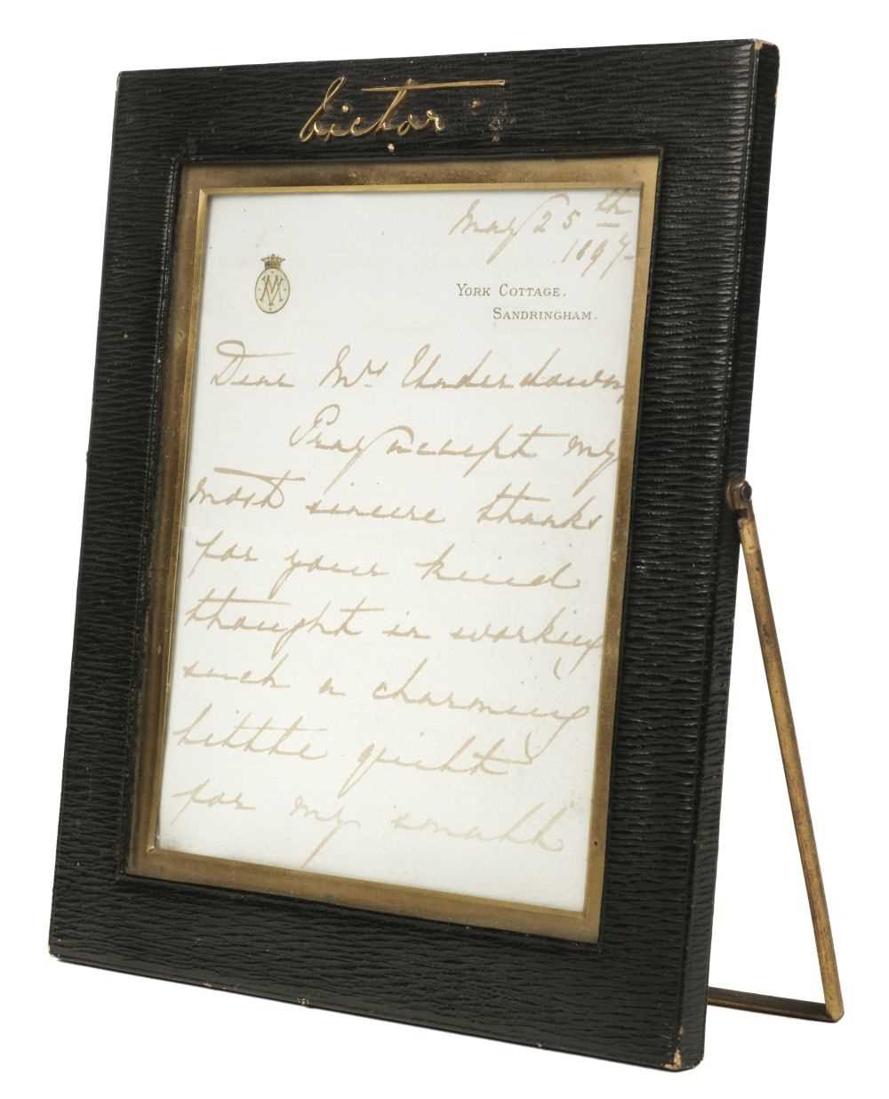 Lot 213 - Mary of Teck (Victoria Mary Augusta, 1867-1953). Autograph Letter Signed as Duchess of York