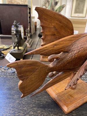 Lot 340 - Pitcairn Island. A souvenir carved wood flying fish from Pitcairn Island by Fred Christian 1956