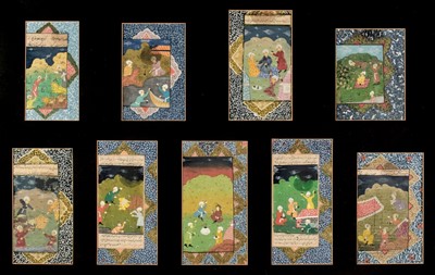 Lot 90 - Indian miniatures. A collection of 9 Indian miniatures, 19th century