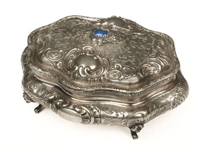 Lot 444 - Silver Table Box. An early 20th century Continental silver table box probably German
