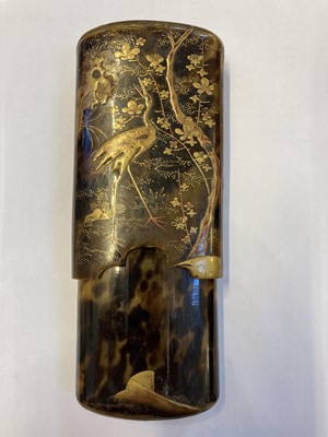 Lot 480 - Japanese Lacquer Work. A Japanese tortoiseshell and lacquer case, Meiji Period (1868-1912)