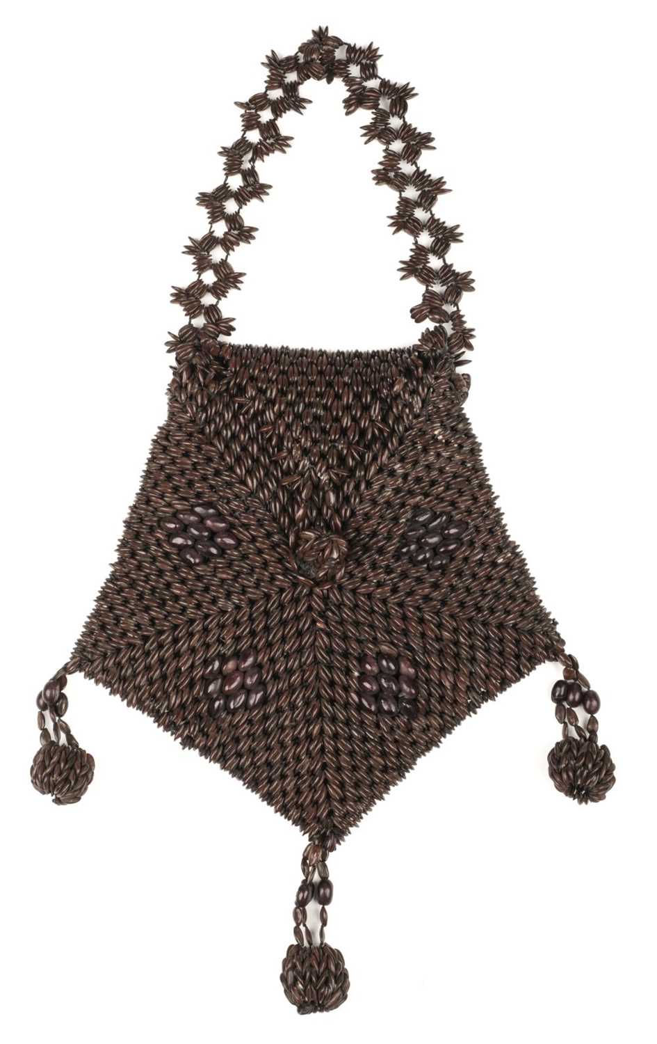 Lot 527 - Bag. A bag made of seeds, probably Southeast Asia, late 19th/early 20th century