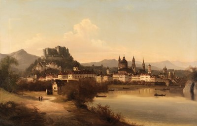 Lot 118 - Jankowski (Johann Wilhelm, circa 1800-1870). View of Salzburg, 1866