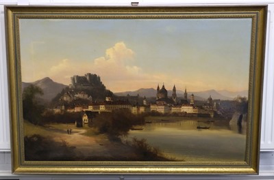 Lot 282 - Jankowski (Johann Wilhelm, circa 1800-1870). View of Salzburg, 1866