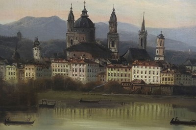 Lot 282 - Jankowski (Johann Wilhelm, circa 1800-1870). View of Salzburg, 1866