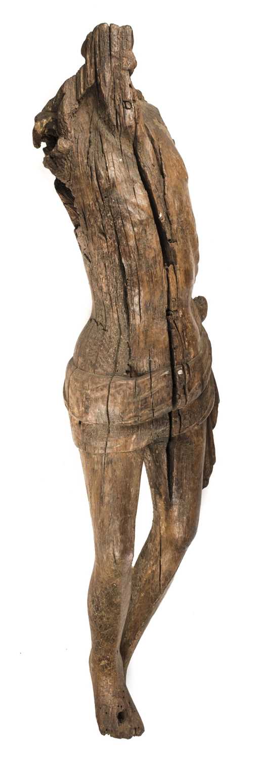 Lot 323 - Corpus Christi. An Italian carved wood Corpus Christi probably 16th century