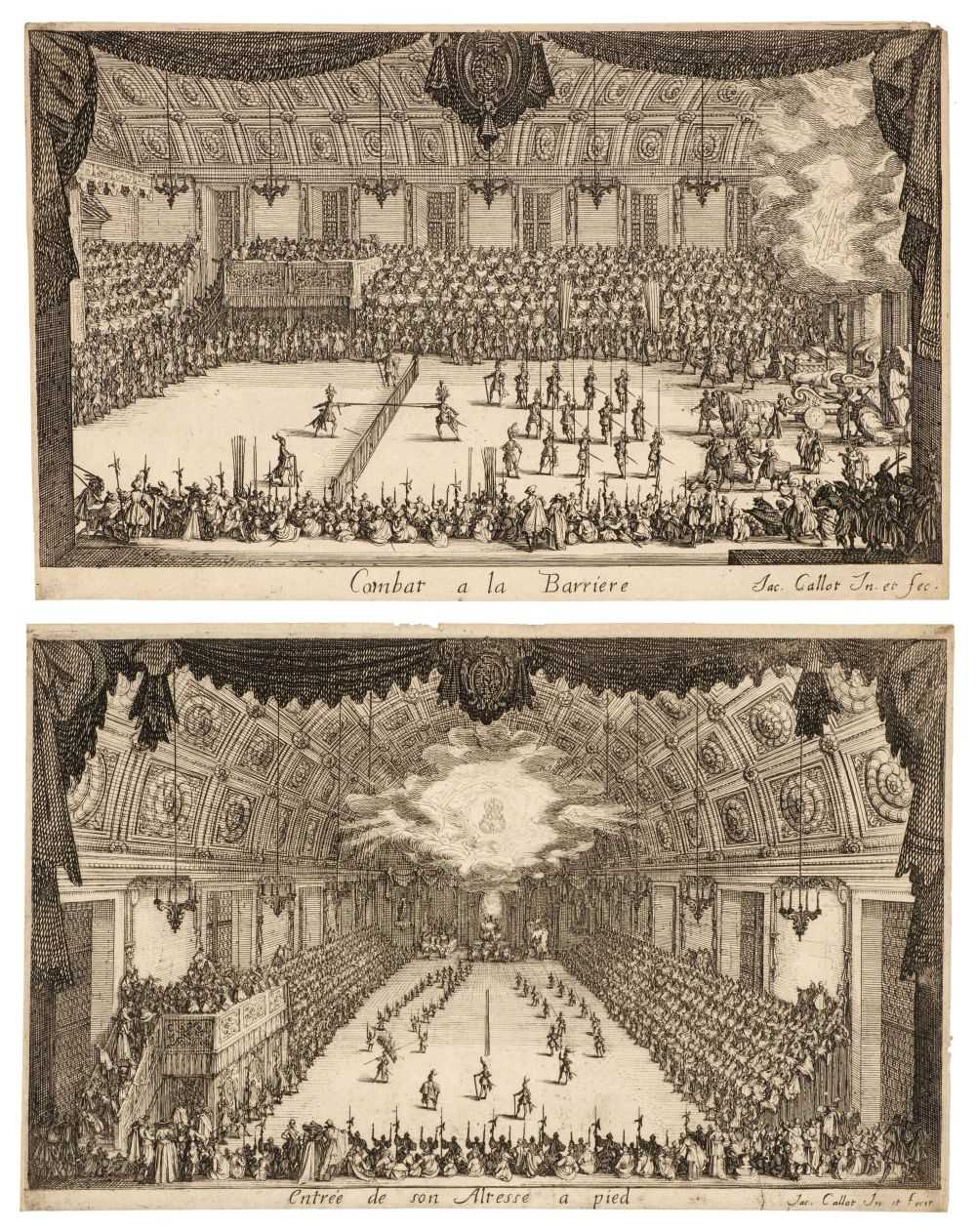 Lot 39 - Callot (Jacques, 1592-1635). Le Défilé à Pied, and Le Combat, etchings, 1627