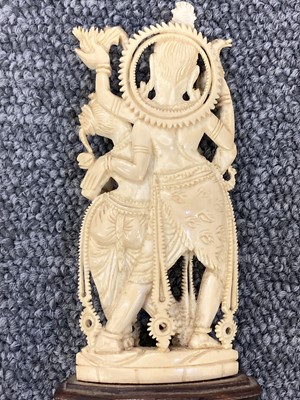 Lot 479 - Indian Carving. A fine 19th century Indian ivory carving of the goddess Kali