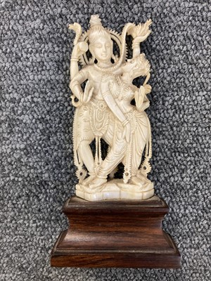 Lot 479 - Indian Carving. A fine 19th century Indian ivory carving of the goddess Kali