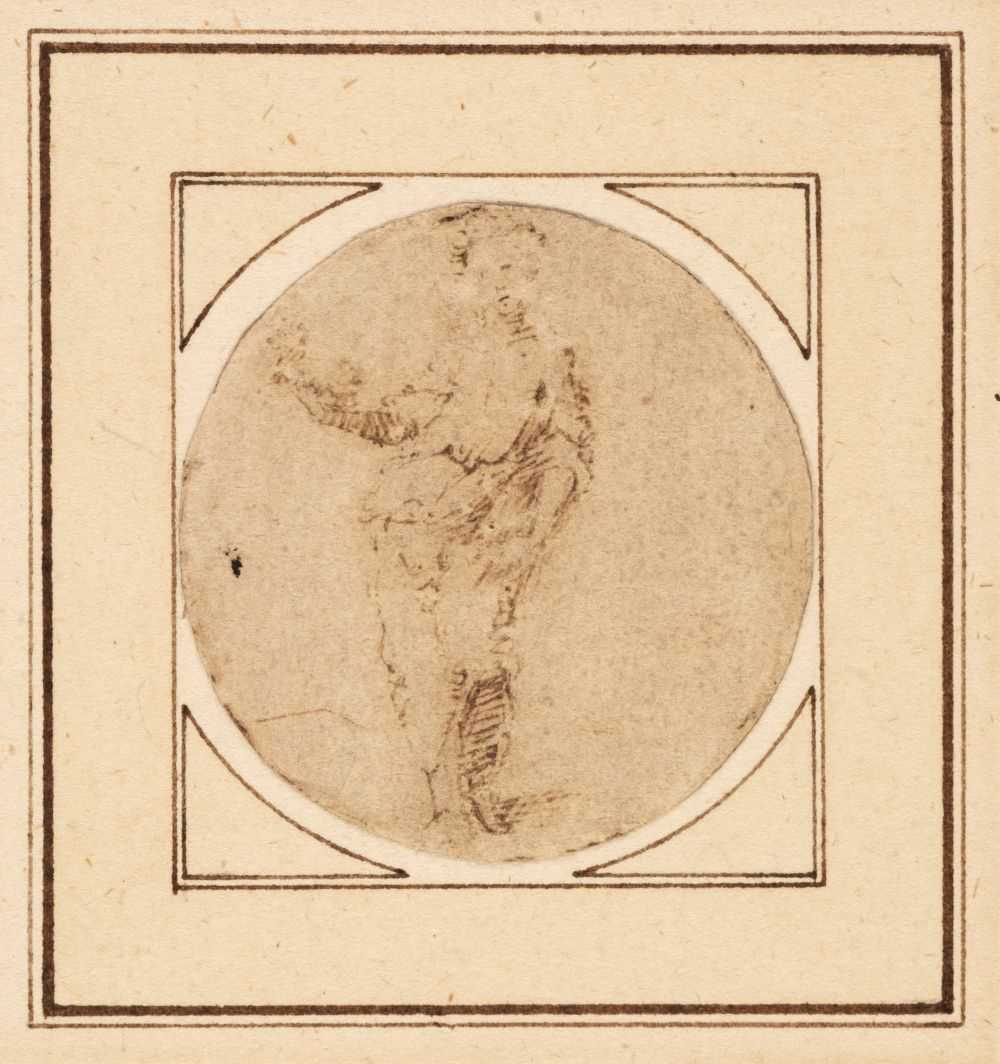 Lot 1 - Beccafumi (Domenico, 1486-1551, circle of), Female Figure, pen and brown ink, oval
