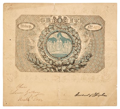 Lot 115 - George IV Coronation Ticket. A printed ticket for admission to Westminster Abbey, 19 July 1821