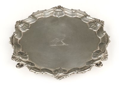Lot 423 - Salver. A George III silver salver by James Morrison, London 1760