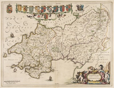 Lot 92 - Wales. Blaeu (Johannes), 3 engraved county maps of Wales, Amsterdam, circa 1650