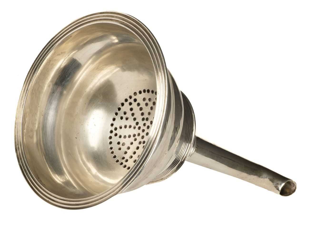 Lot 456 - Wine Funnel. A George III silver wine funnel by William Sumner, London 1789