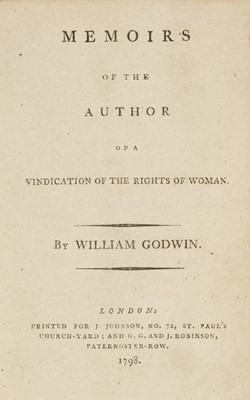 Lot 201 - Godwin (William). Memoirs of the Author of A Vindication of the Rights of Woman