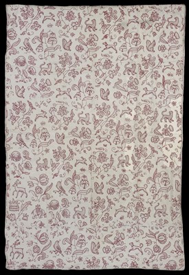 Lot 551 - Embroidered panel. A large and important redwork panel, British, circa 1620