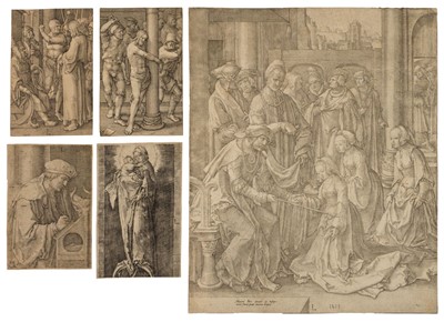 Lot 55 - Leyden (Lucas van, 1494-1533). Two engravings from The Passion and three others