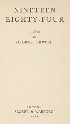 Lot 279 - Orwell (George). Nineteen Eighty-Four, 1949...