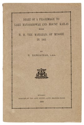 Lot 21 - Rangachar (N.). Diary of a Pilgrimage to Lake Manasarowar and Mount Kailas, 1936