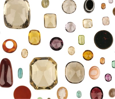 Lot 378 - Gemstones. A collection of semi-precious gemstones