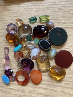 Lot 378 - Gemstones. A collection of semi-precious gemstones