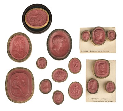 Lot 330 - Grand Tour. A collection of red plaster cameos of classical and neo-classical circa 1820-1840