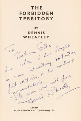 Lot 307 - Wheatley (Dennis). The Forbidden Territory, 1st edition, 1st impression, presentation copy, 1933