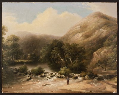 Lot 126 - Tucker (John Wallace, 1808-1869, attributed to). Dunsford Weir on the River Teign, Devon