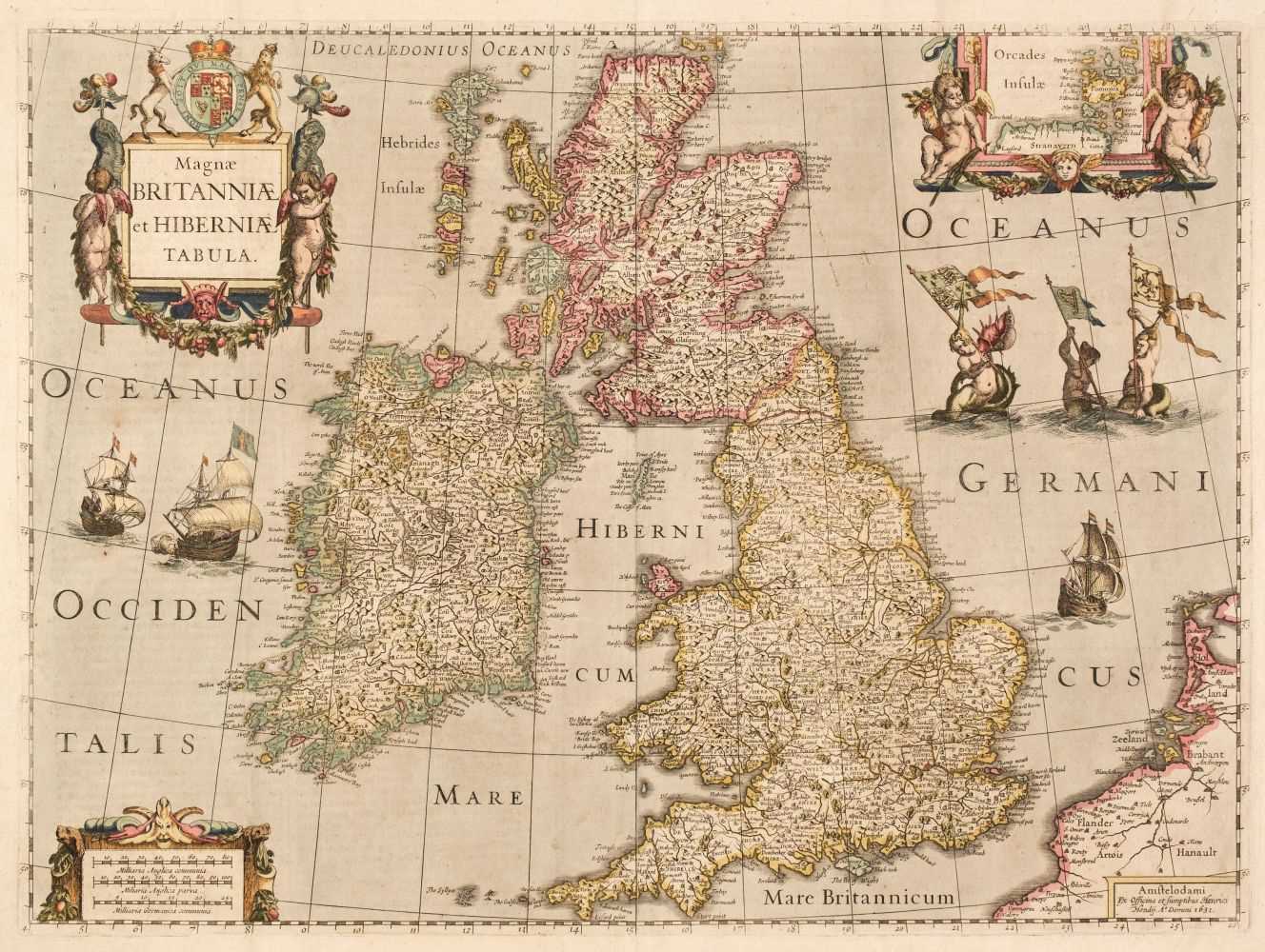 Lot 119 - British Isles. Jansson (Jan & Hondius Henricus), Magnae Britanniae et Hiberniae Tabula, 1636