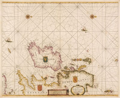 Lot 118 - British Isles. Doncker (Hendrik), Paskaarte om Achter Yrlant om te Zeylen..., circa 1665