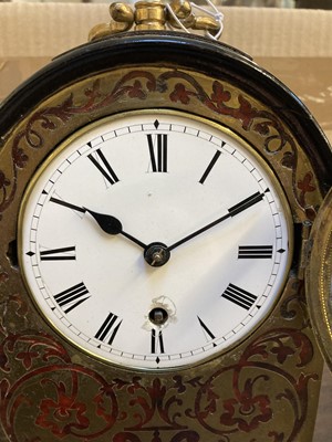 Lot 314 - Boulle Clock. A Victorian Boulle work mantel clock