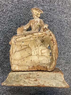 Lot 343 - Rococo Figure. An intriguing Rococo carved wood crinoline lady, probably 18th century