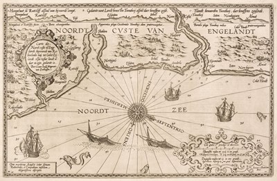 Lot 155 - Waghenaer (Lucas Janszoon). Caerte der Noordt custe va Engelandt..., circa 1586