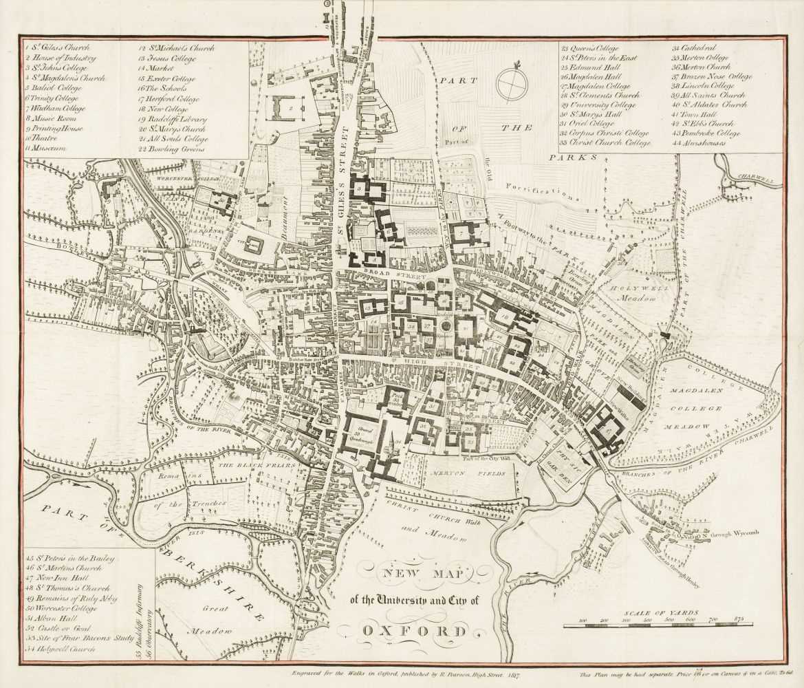 Lot 147 - Oxford. Pearson (R. publisher), New Map of the University and City of Oxford, 1817