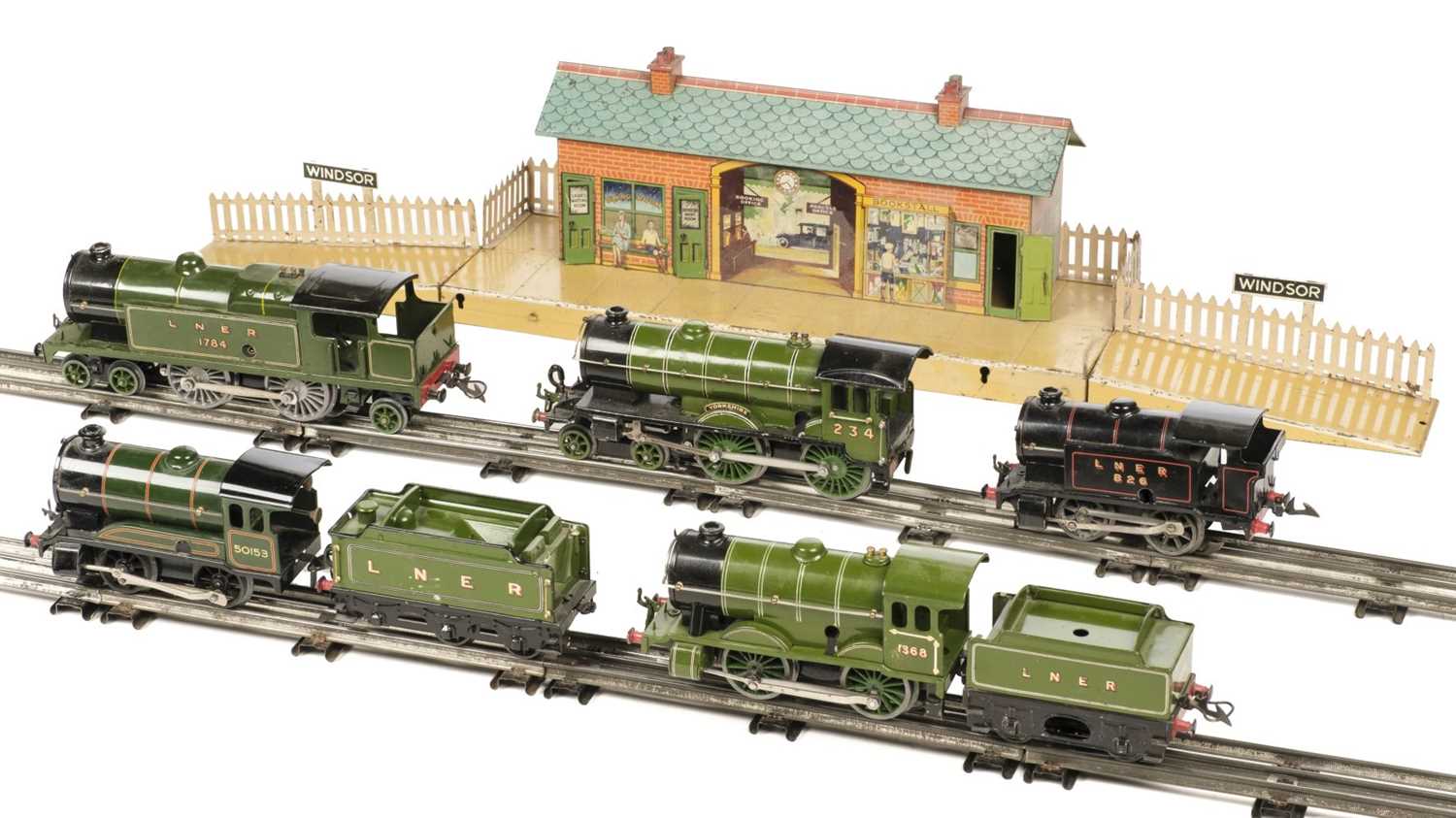 Lot 254 - Model Rail. A collection of Hornby Series railway locomotives and model rail circa 1950s