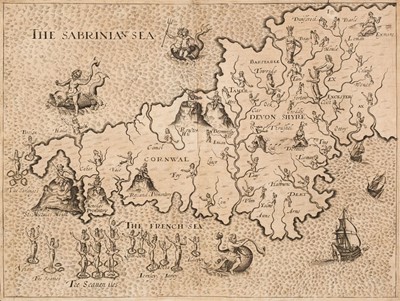 Lot 496 - South West England. Drayton (Michael), Untitled map of Devon and Cornwall, circa 1612