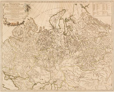 Lot 490 - Russia. De Vaugondy (Gilles Robert), Partie Occidentale de l'Empire de Russie, Paris, 1750