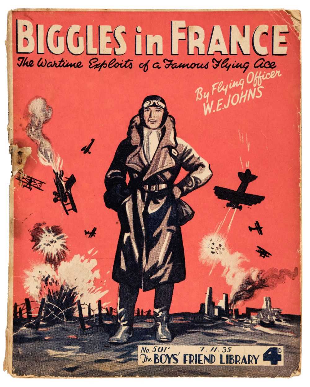 Lot 660 - Johns (W.E.). Biggles in France, 1st edition, The Boys' Friend Library, No. 501, 7 November 1935